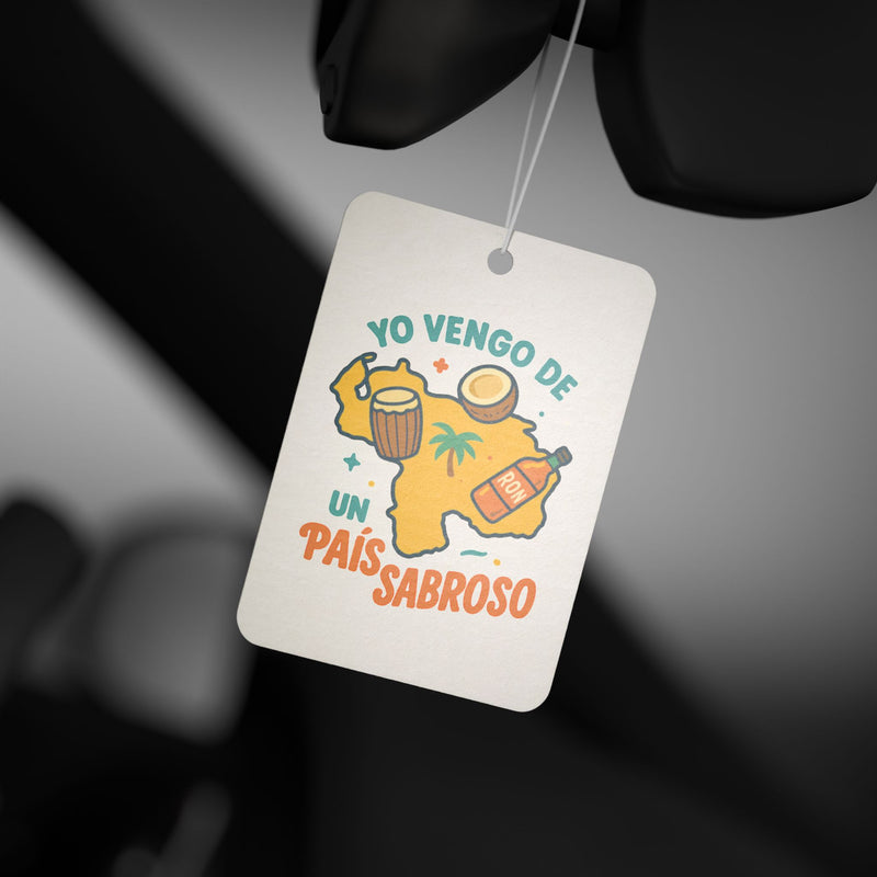 Aromatizante de Carro “Yo vengo de un país sabroso”