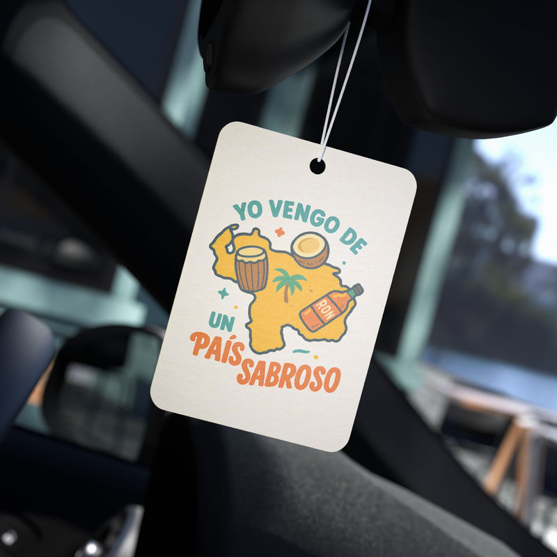 Aromatizante de Carro “Yo vengo de un país sabroso”