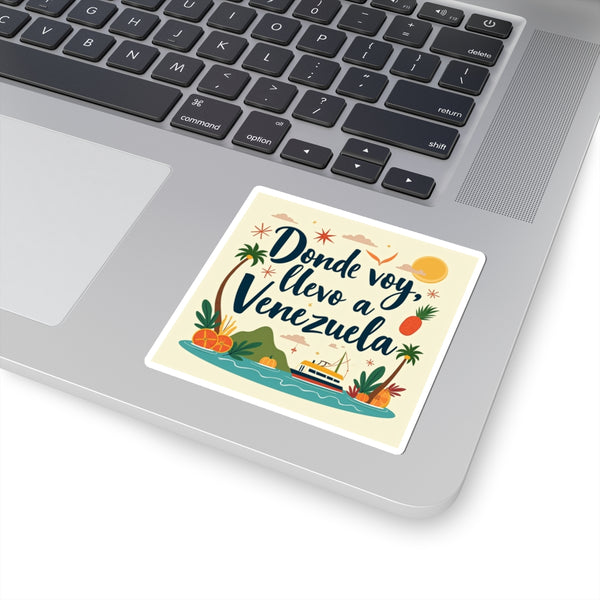 Sticker “Donde voy, llevo Venezuela” – Vinilo Kiss-Cut