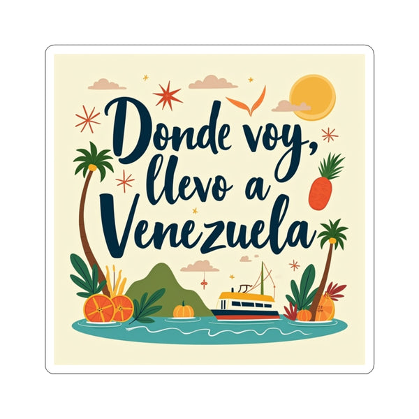 Sticker “Donde voy, llevo Venezuela” – Vinilo Kiss-Cut