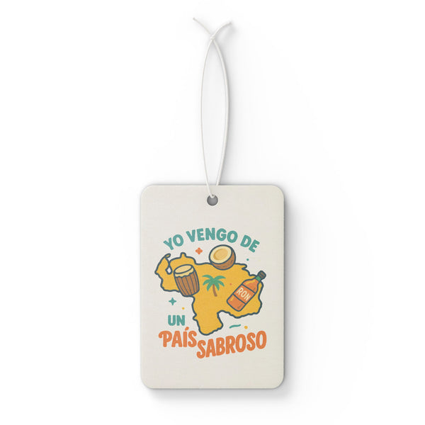 Aromatizante de Carro “Yo vengo de un país sabroso”