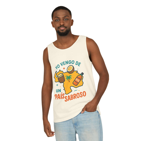 Franela sin mangas "Yo vengo de un país sabroso" – Unisex
