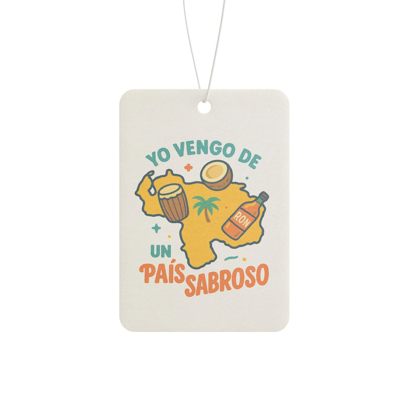Aromatizante de Carro “Yo vengo de un país sabroso”