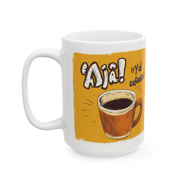 Taza Vintage Tropical – "Ajá ¿y el cafesito?" / "Hecho en Venezuela"
