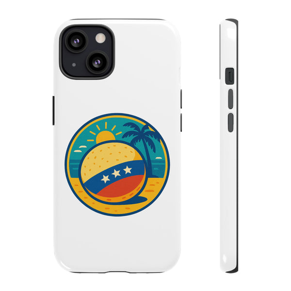 Estuches resistentes: elegante funda para teléfono inspirada en la playa con aires tropicales