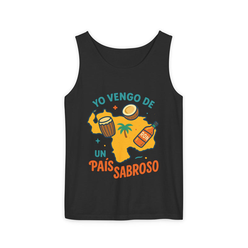 Franela sin mangas "Yo vengo de un país sabroso" – Unisex