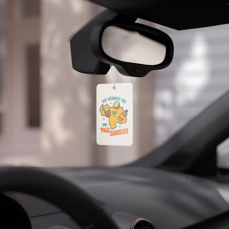 Aromatizante de Carro “Yo vengo de un país sabroso”