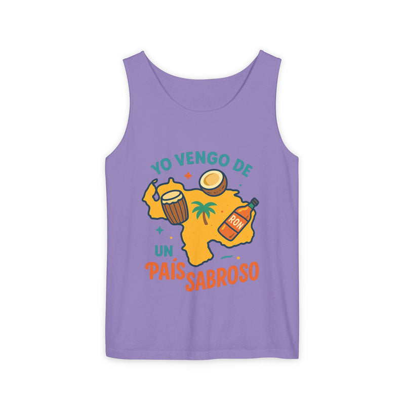 Franela sin mangas "Yo vengo de un país sabroso" – Unisex