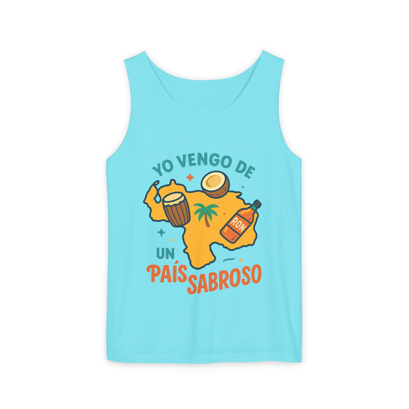 Franela sin mangas "Yo vengo de un país sabroso" – Unisex - Venemoda