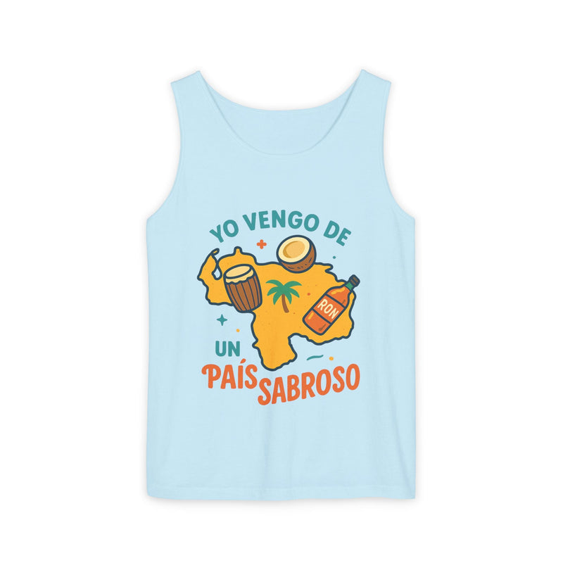 Franela sin mangas "Yo vengo de un país sabroso" – Unisex - Venemoda