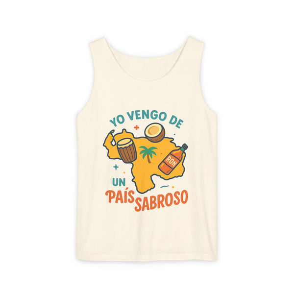 Franela sin mangas "Yo vengo de un país sabroso" – Unisex - Venemoda