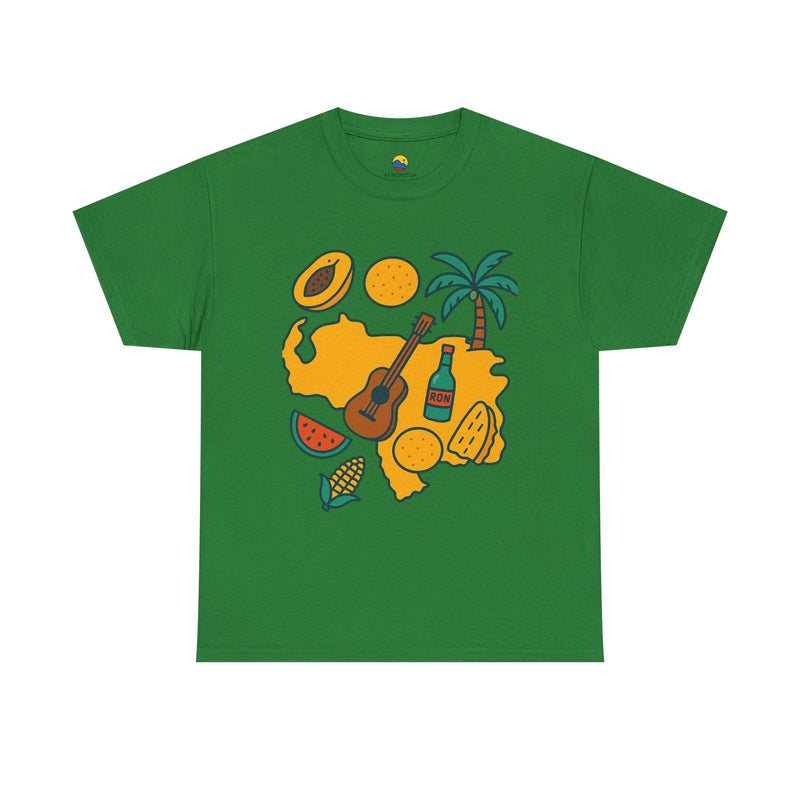 Franela Unisex “Tropical Vibes” – Estilo Retro Isla con Iconos Criollos - Venemoda