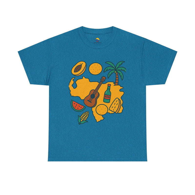 Franela Unisex “Tropical Vibes” – Estilo Retro Isla con Iconos Criollos - Venemoda
