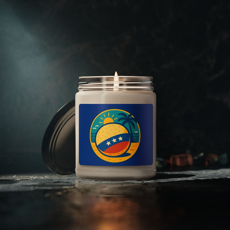 Vela Aromática 9oz – "Playa y Arepa Venezolana" - Venemoda